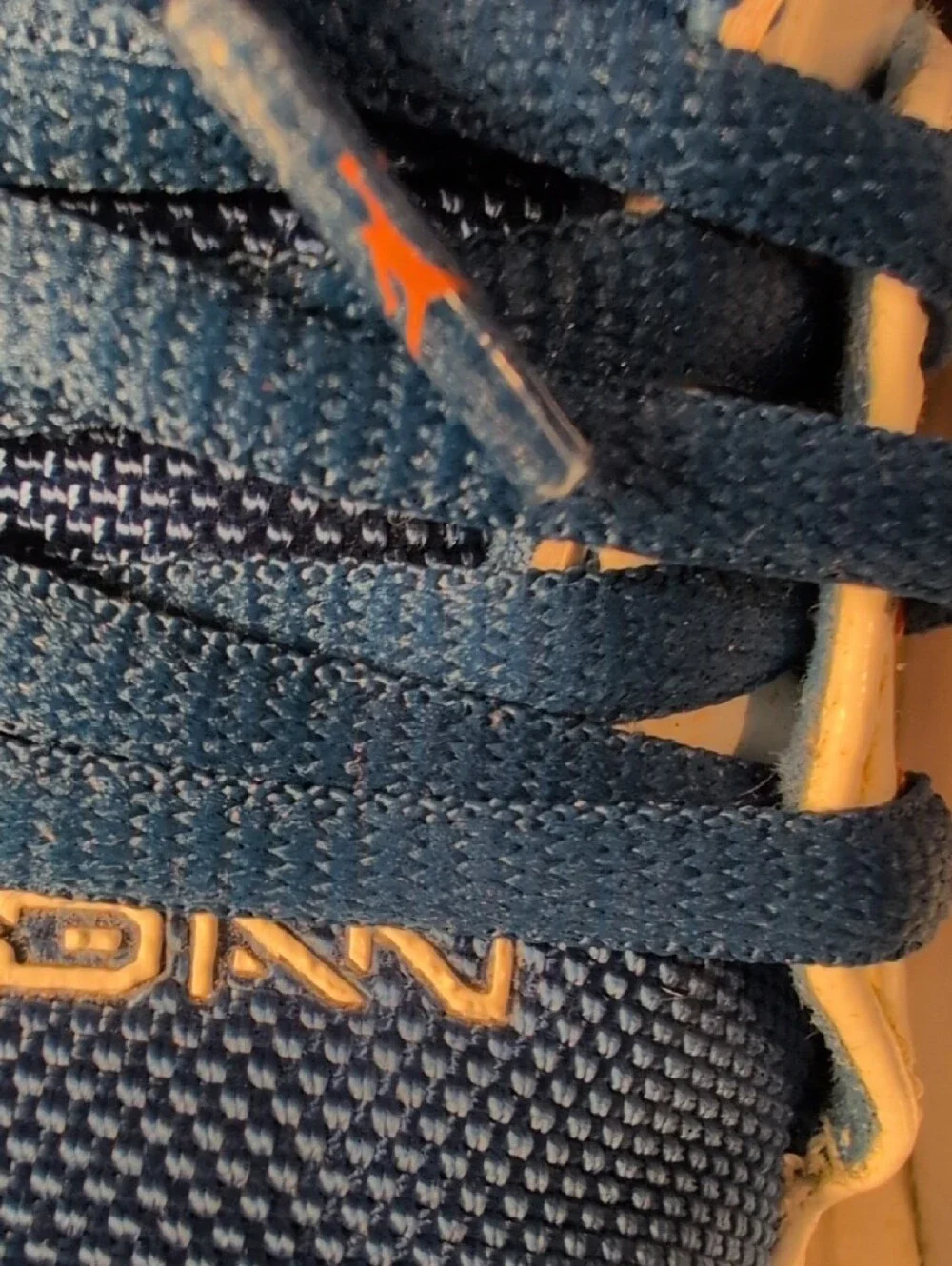 Jordan Blue White Orange High-Top Sneakers with Jumpman Detail